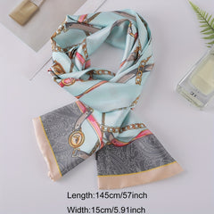 Chain Print Twilly Scarf Classic Silk Skinny Scarf