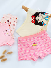 4pcs Girls Boxer Briefs Cotton Comfy Breathable Baby Children's Shorts