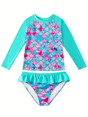 Girls' 3D Printed Mermaid Bikini Swimsuit
