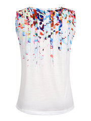 Colorful Graphic Tank Top V Neck Casual Top For Summer & Spring Women's Clothing