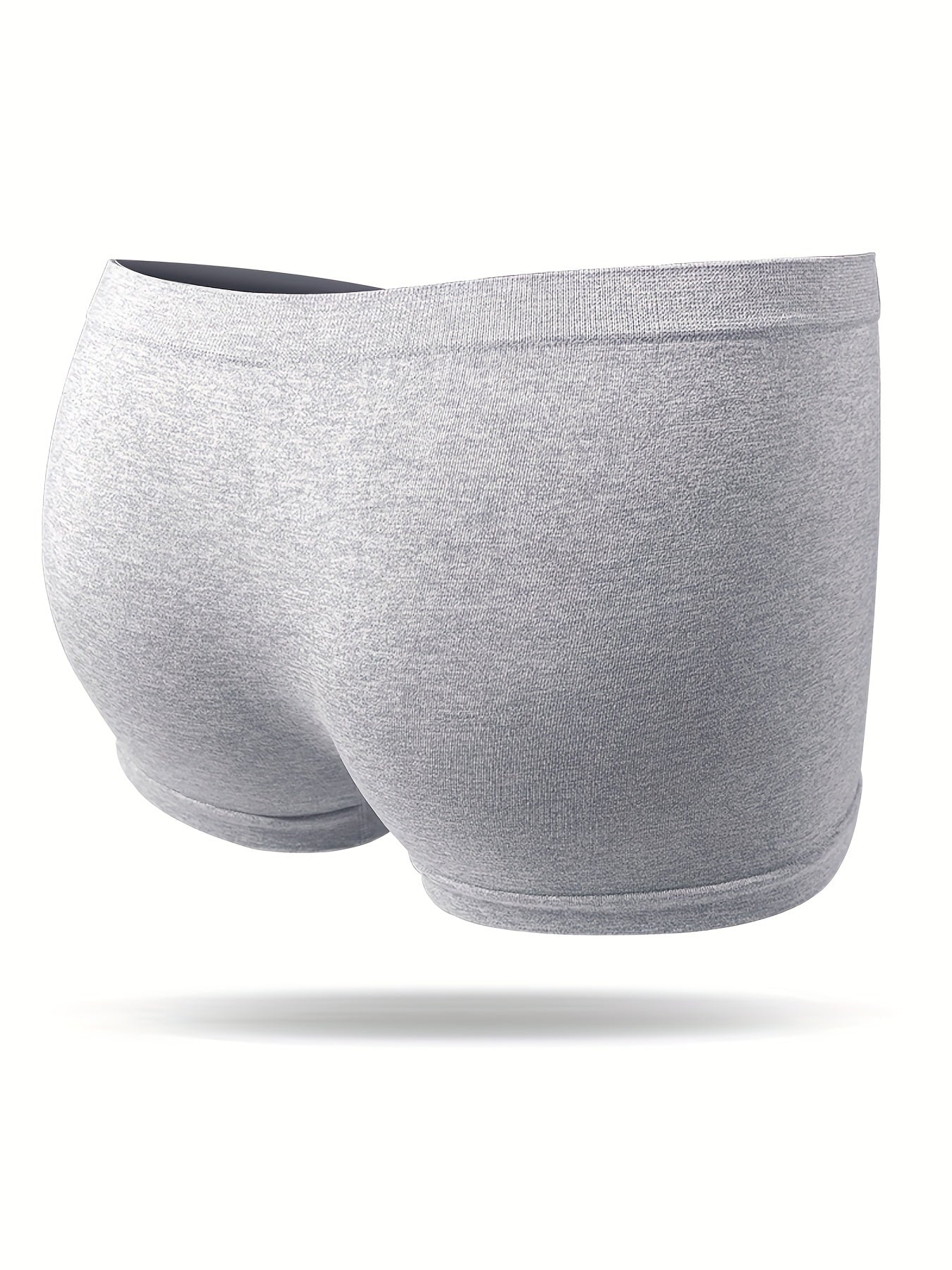 3 Pack Plus Size Seamless Boy Shorts Set Solid Medium Stretch Soft Panties