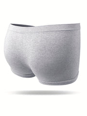 3 Pack Plus Size Seamless Boy Shorts Set Solid Medium Stretch Soft Panties