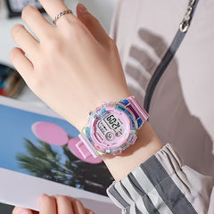 Unisex Sports Watch Glow Dark Date Alarm Durable Rubber Strap Multifunctional