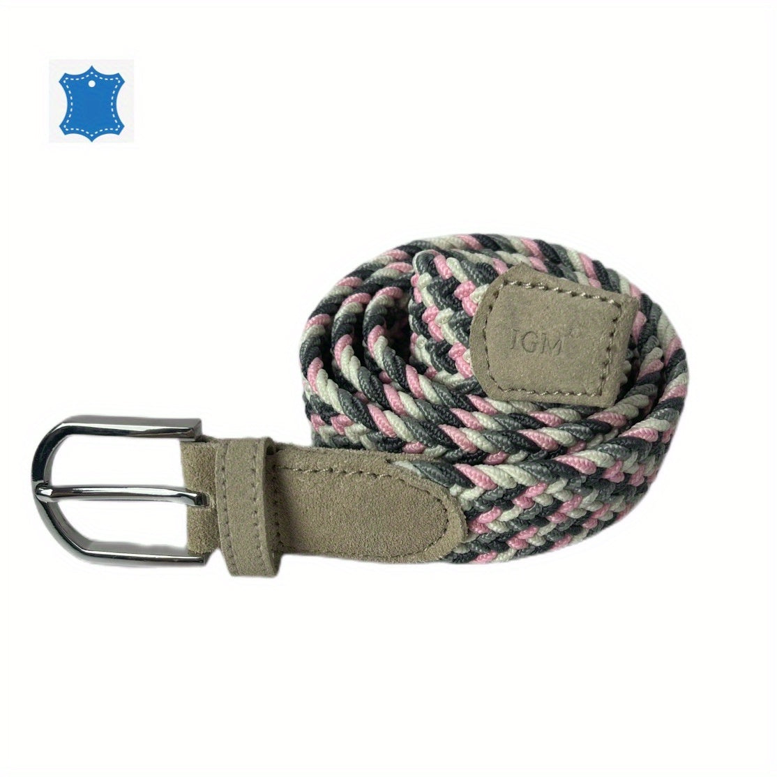 Pink Suede Elastic Belt for Kids & Youth