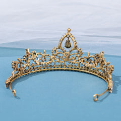 Baroque Rhinestone Crown Headband Party Favor Princess Tiara