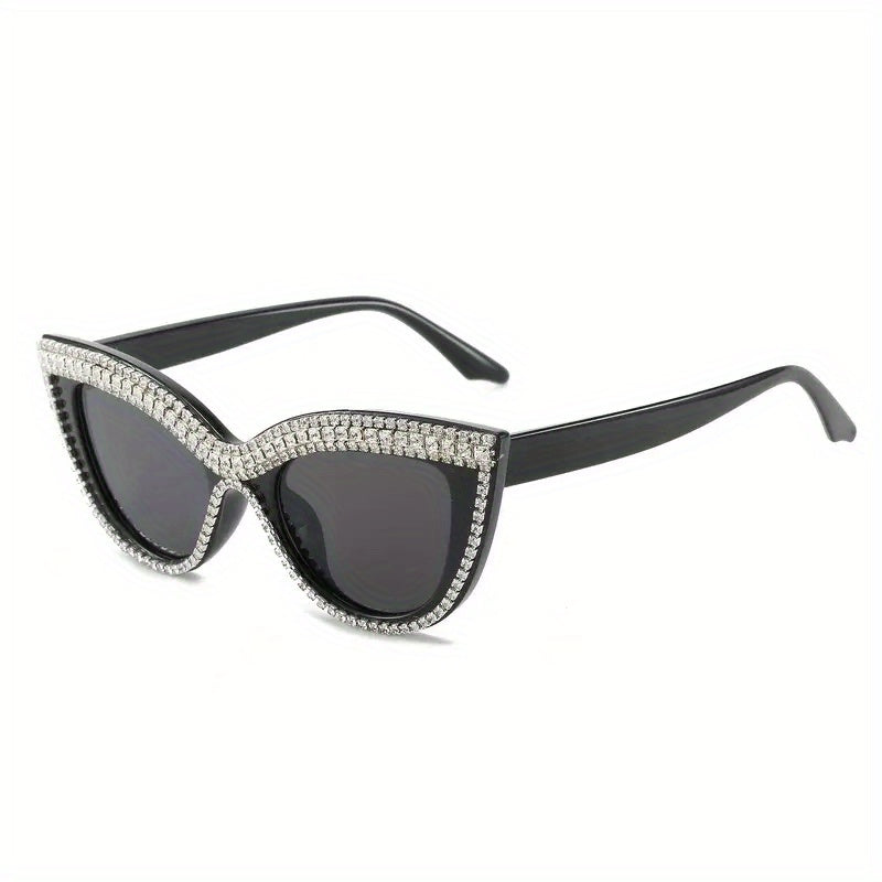 Boho Rhinestone Cat Eye Sunglasses for Women UV400