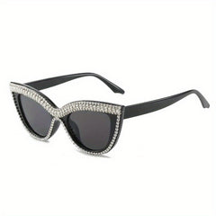 Boho Rhinestone Cat Eye Sunglasses for Women UV400