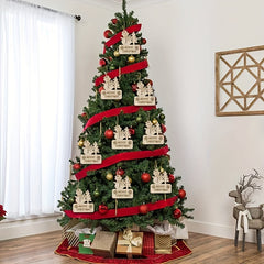 10pcs Christmas Wooden Embellishment Xmas Tree Wood Cutouts