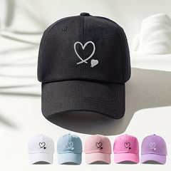 Unisex Sunshade Breathable Adjustable Baseball Cap Love Embroidery