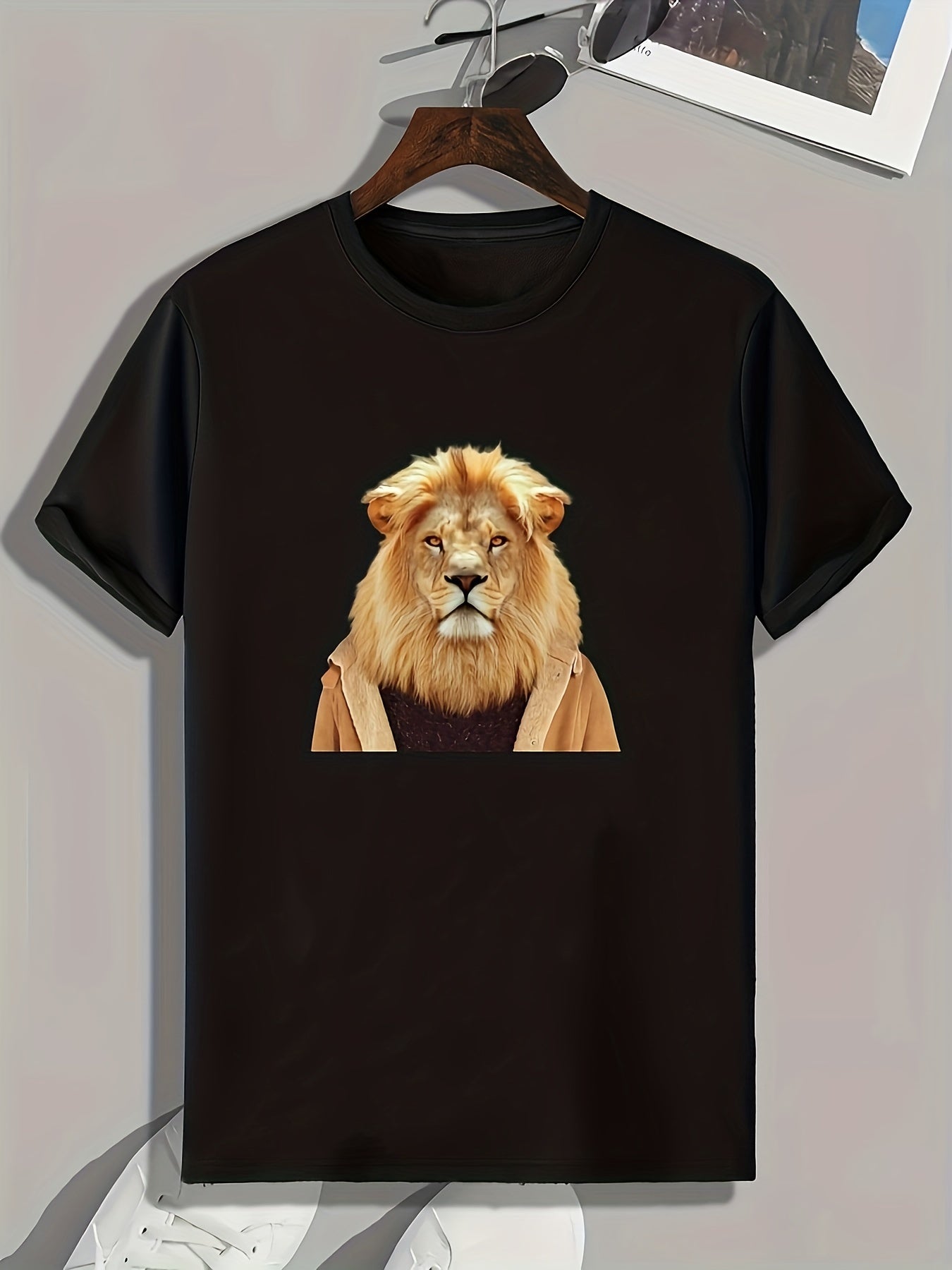 Lion Print Men's Graphic T shirt Comfy Casual Tees For Summer
