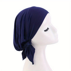 Solid Inner Turban Cap Elastic Head Wrap Underscarf