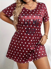 Eyelash & Polka Dot Print Sleep Dress