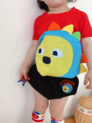 Cartoon Dinosaur 3D Print Kids T shirt Short Sleeve Tee Top