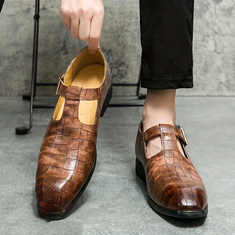Men's Almond Toe Dress Sandals Buckle Loafers