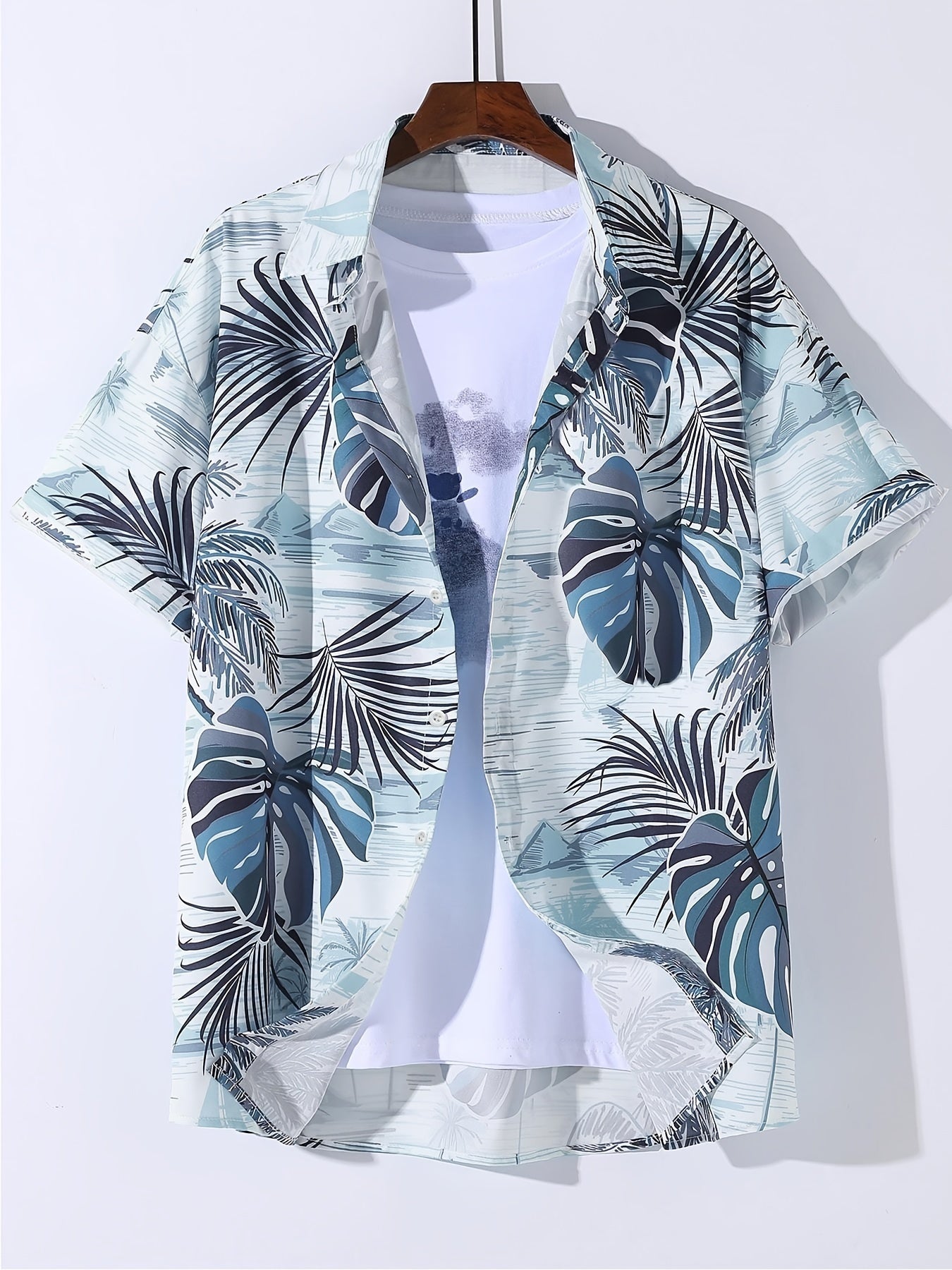 Tropical Hawaiian Shirt Men's Allover Print Button Up Short Sleeve