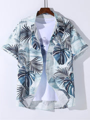 Tropical Hawaiian Shirt Men's Allover Print Button Up Short Sleeve