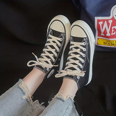 Women's High Top Canvas Shoes Classic Lace Up Skate Shoes