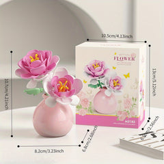 Building Block Flower Arrangement with Vase - Home Furnishing Toy Ornament