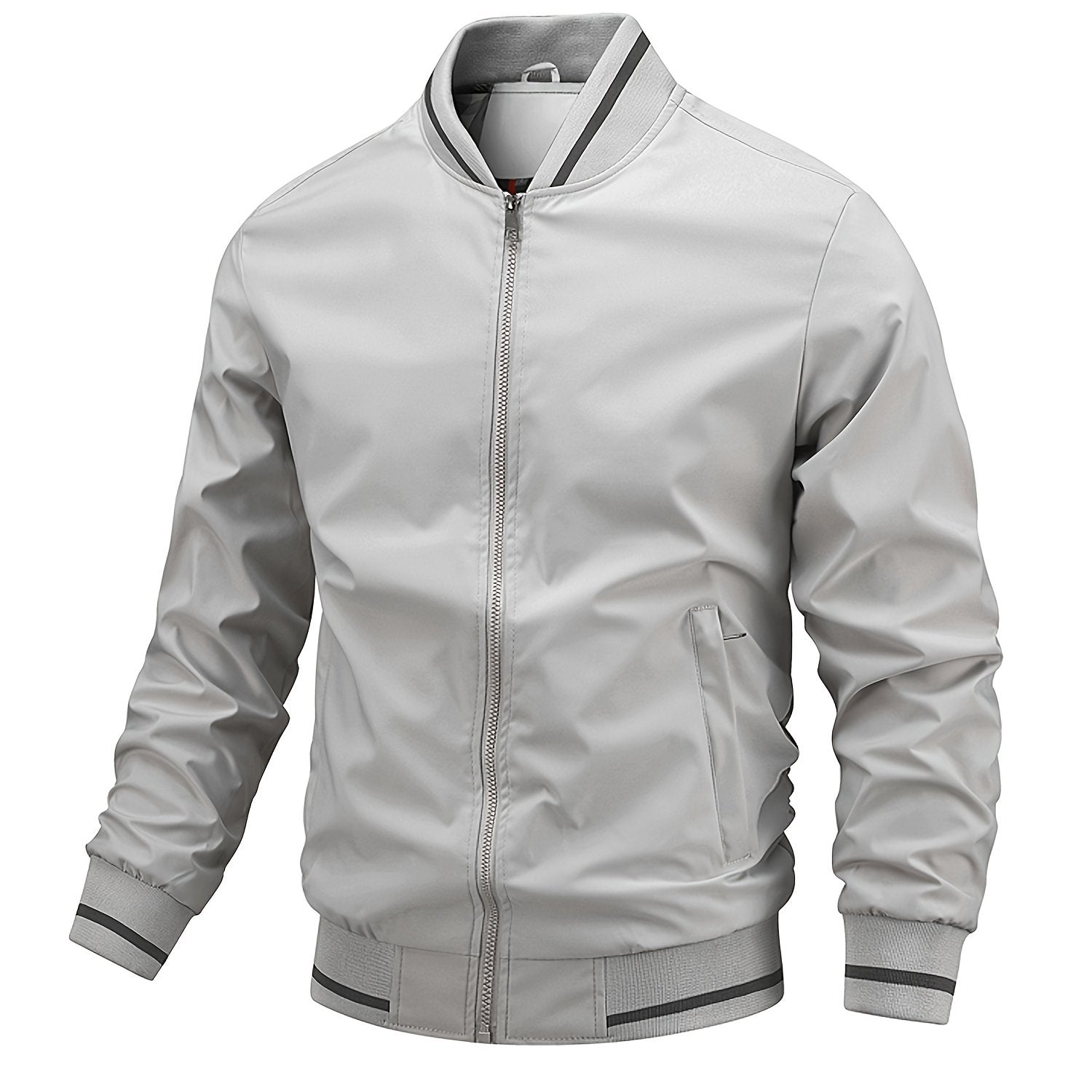 Men's Zipper Baseball Collar Jackets with Pockets