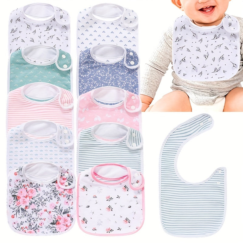 5pcs Waterproof Baby Cotton Bibs for Drooling Teething