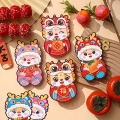 6pcs Year Of The Dragon Red Envelopes Spring Lucky Money Packets