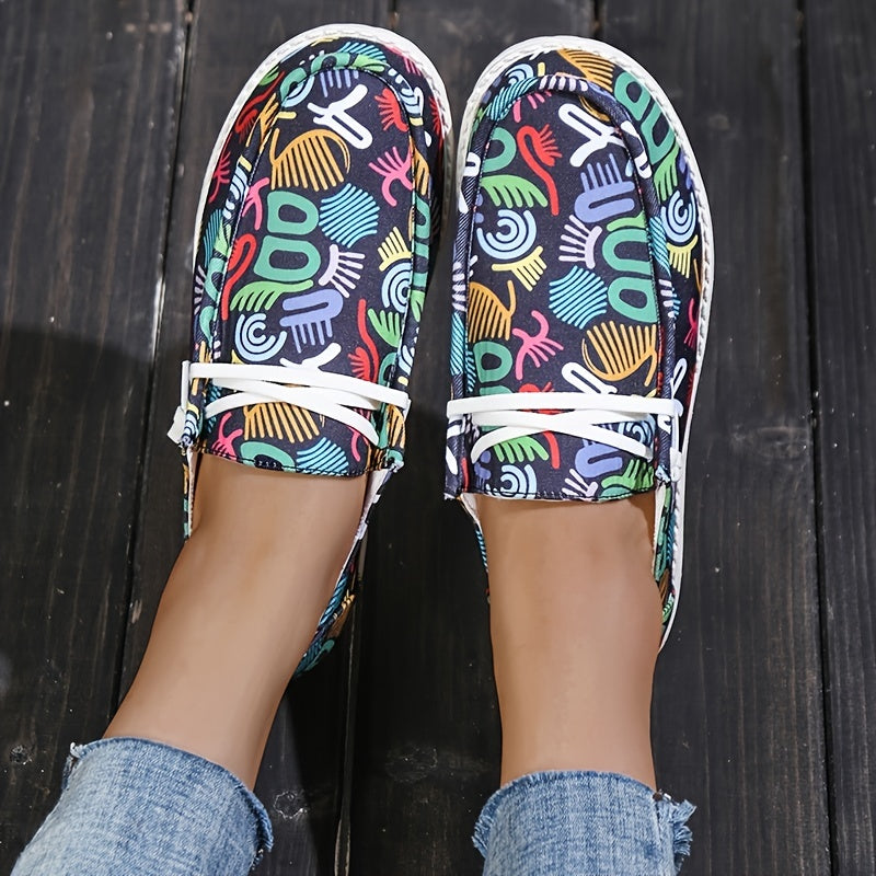 Women's Flat Canvas Shoes Lace Up Loafers
