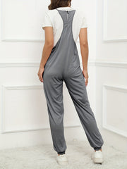 Sleeveless Casual Jumpsuit with Dual Pockets