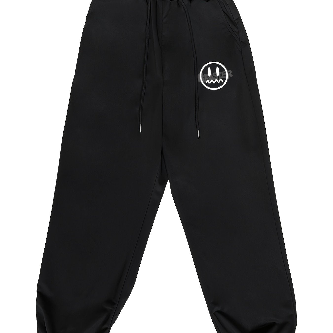 Men's Retro Smiling Print Drawstring Sweatpants