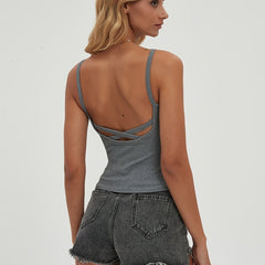 Spaghetti Strap Cami Top Sleeveless Summer Women's Clothing