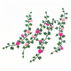 Dollhouse Flower Vine Pink & Green Plastic Mini Garden Scene Frame