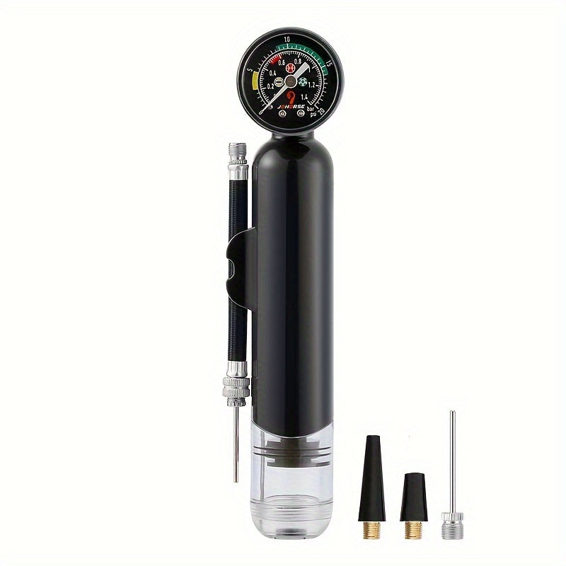 Mini Ball Pump Hand Push Portable Plastic Pump With Pressure Gauge