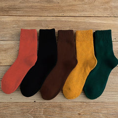 Men's Solid Crew Socks Breathable Comfy Casual Unisex Socks All Seasons