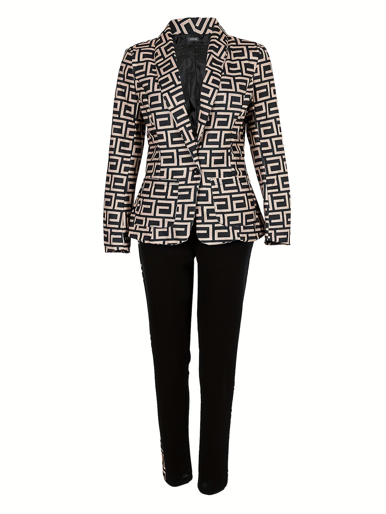 Print Pantsuits Two piece Set Blazer & Long Pants Set Women's Clothing