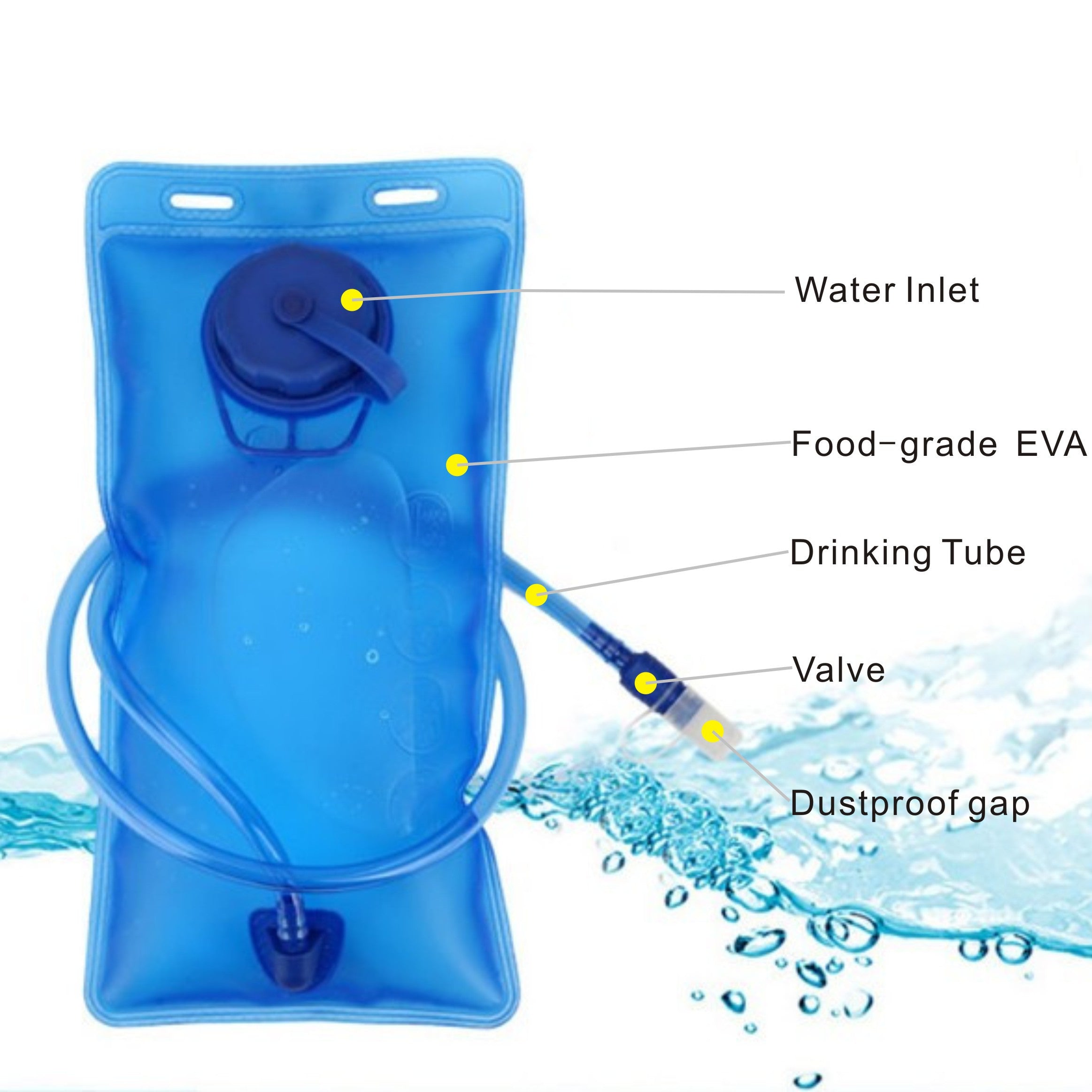 2L Portable Water Bag Leakproof Container for Outdoor Camping