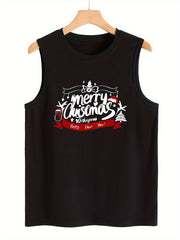 Christmas Printing Tank Top Slim Fit Sleeveless Breathable Summer Top
