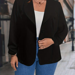 Casual Blazer Women's Plus Solid Lapel Collar Blazer