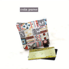 Rural Art Printing Wallet Coin Purse Girl Card Case Key Bag