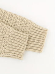Solid Textured Long Sleeve Round Neck Sweater