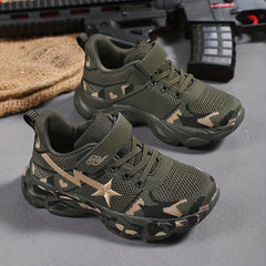 Boys Camo Woven Shoes Breathable Non-slip Sneakers