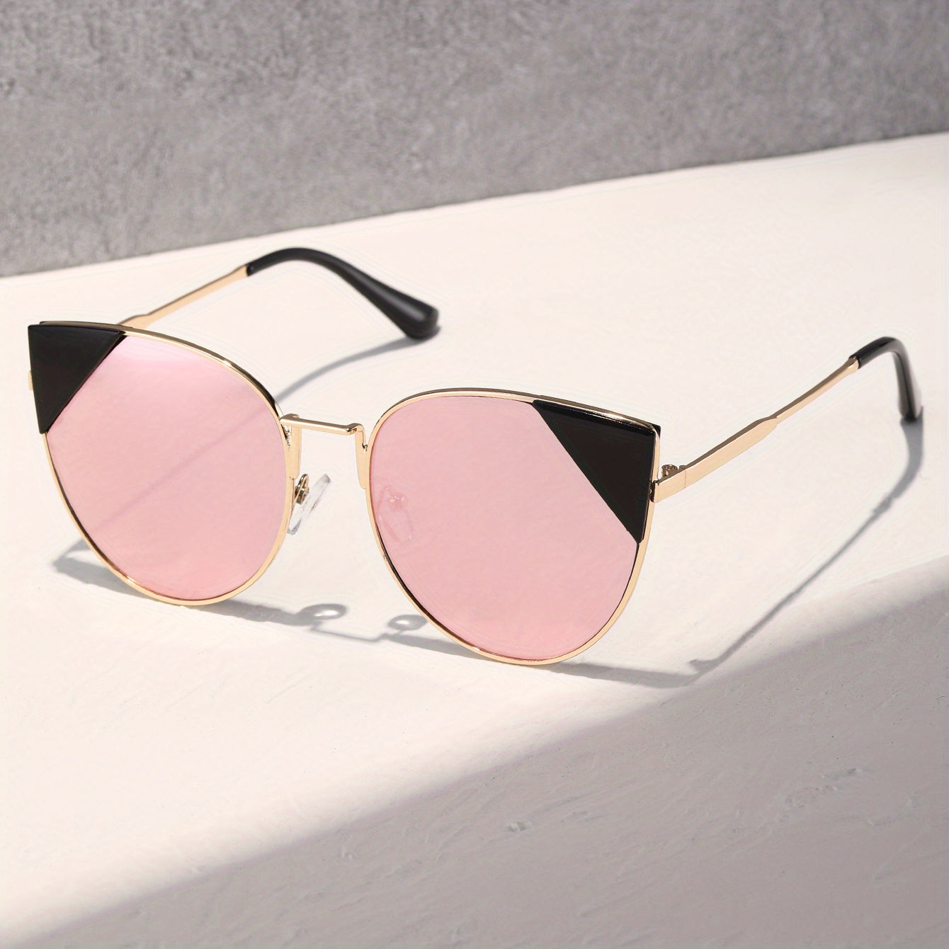 Y2K Cat Eye Sunglasses Anti Glare Metal UV400