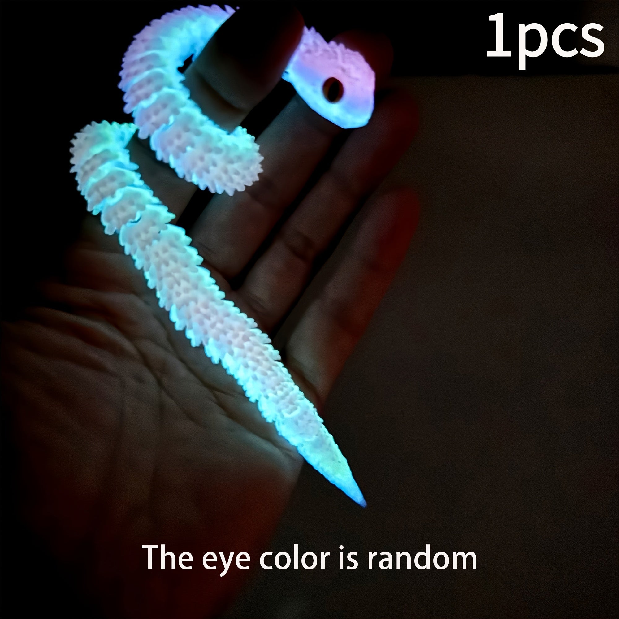 3D Printed Glow in the Dark Snake Statue Flexible Joints Desktop Decoration