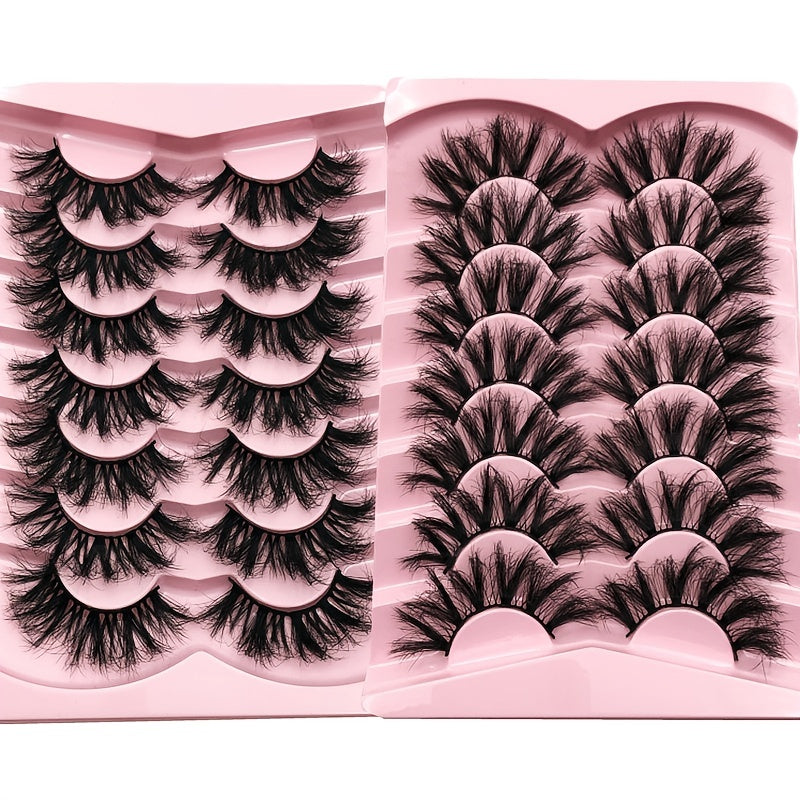 7 Pairs Fluffy 6D Faux Mink Wispy Eyelashes Natural Look False Lashes