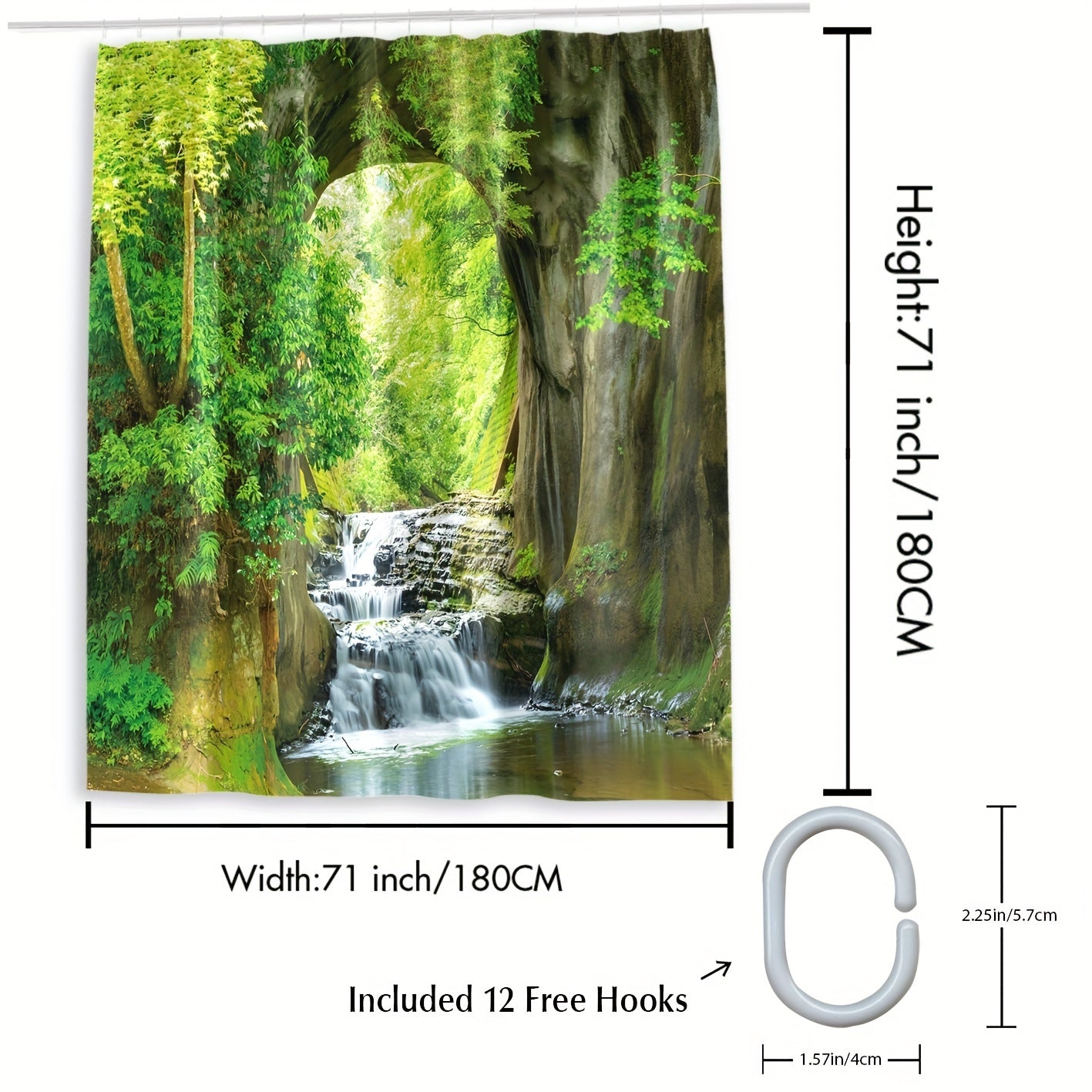Stylish Forest Pattern Shower Curtain - Waterproof & Mildew Proof