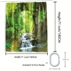 Stylish Forest Pattern Shower Curtain - Waterproof & Mildew Proof