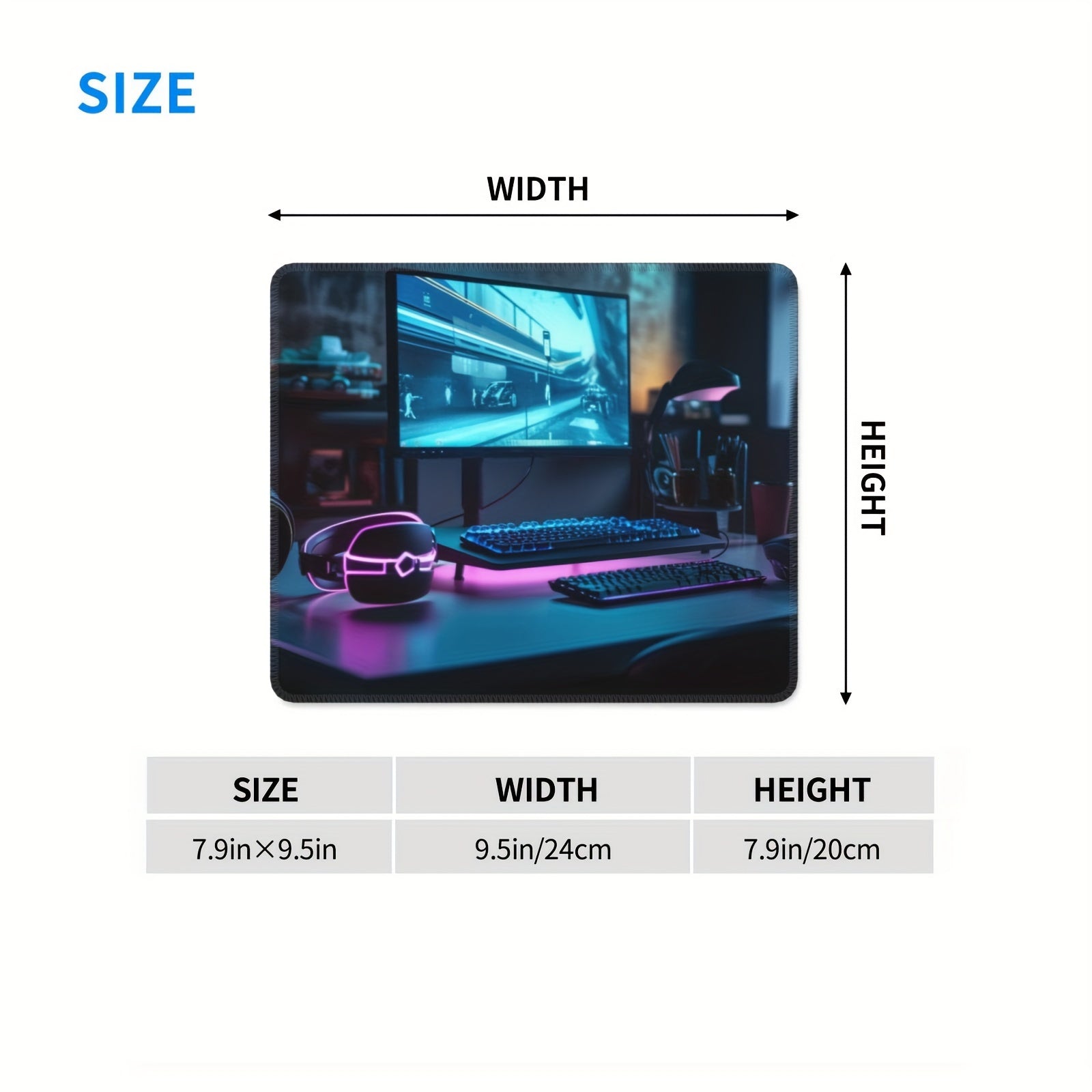 Square Mouse Pad 20x24cm Home Office Rubber Seam Border Slide Mouse Pad