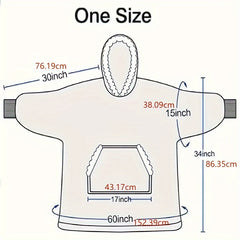 Oversized Hoodie Wearable Blanket Soft Warm Comfortable with Big Pocket