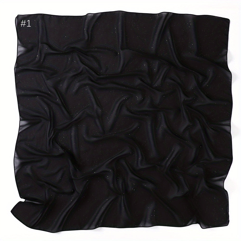 Solid Chiffon Headscarf Lightweight Sunscreen Square Scarf Windproof Headband