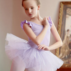 Floral Embroidery Tutu Dress for Girls - Ballet Dance Practice Costume