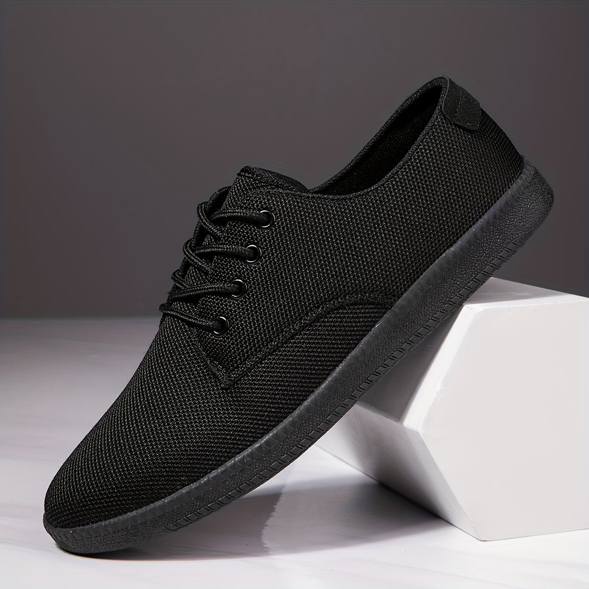 Men's Breathable Lace Up Knit Sneakers for Casual Outdoor Walking