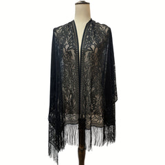 Lace Long Scarf Breathable Tassel Shawl Women Dress Wrap